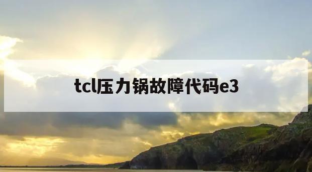 tcl压力锅故障代码e3(tcl冰箱显示e5是什么故障)
